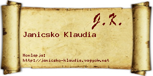 Janicsko Klaudia névjegykártya